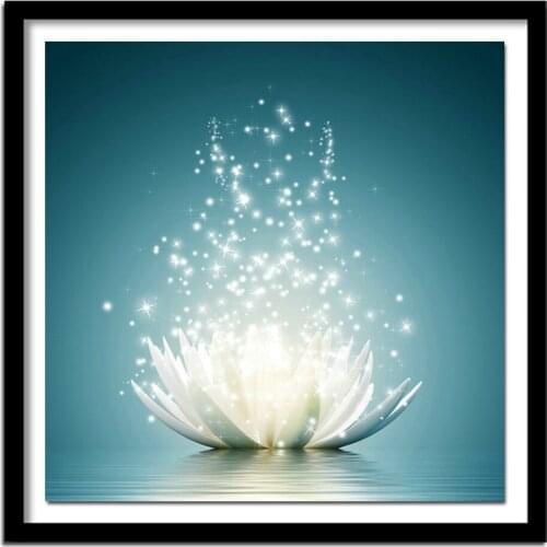 Full Square/Round Drill 5D DIY Diamond Painting "Water lotus" 3D Embroidery Cross Stitch Decor Gift A01047