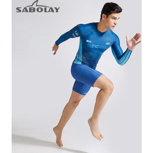 Professional Surf Rashguard Men Rash Guard UPF50 UV Protection Long Sleeve Swimwear Swim Shirt Snorkeling Sailing Diving Suit
