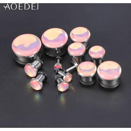 AOEDEJ 2PC 6-16mm Ear Gauges 316L Stainless Steel Ear Tunnels Plugs Piercing Jewelry Ear Stretchers Expander Plugs and Tunnels