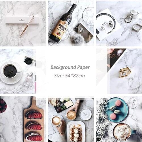 Roadfisher Marble Ceramics Like Photography Background Backdrop Paper INS Photo Picture Prop Tool For Cosmetics Food 54X82CM
