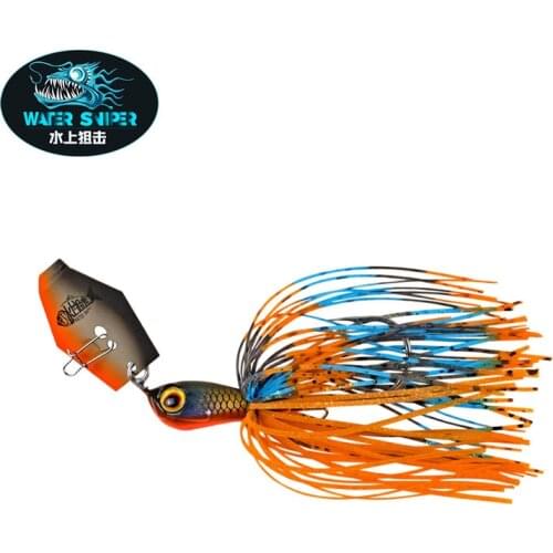 Water Sniper 7g 10g 14g Vibrator Jigs Spinner Buzzbait Lure With Rubber Skirt Baits Jig Lead Hook For Bass Fishing