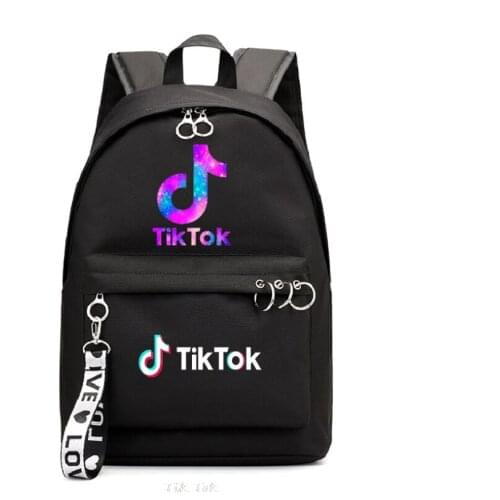 Tik Tok Men Womens Backpack Solid Color Shoulder Bag For Teenage Boys Girl School Backpacks Female Preppy Style Mochilas