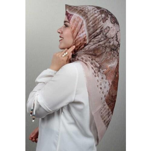JAWEL PATTERNED LINEN FLAMLI SCARF-DESEN-37-RENK-12