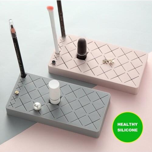 Silicone Lipstick Storage Frame Cosmetic Display Box Desktop Glaze Finishing Box Eyebrow Pen Storage Display Stand Home Decor