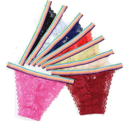 New Style Sexy Transparent Lace Girls Panties Lingerie Wireless Young Girl T Back G String Briefs Girls Kids Underwear Thongs