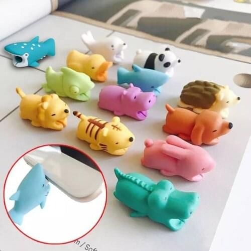 Animal Bite USB Cable Protector Cute Cable Organizer Data Line Management Charging Safe Protection Cable Winder For iPhone 8 7 6