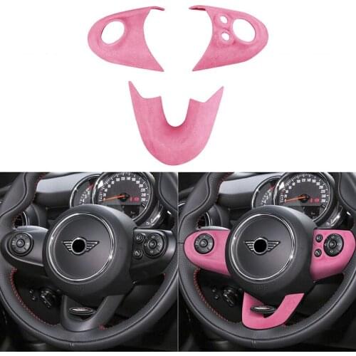Suede Car Interior Steering Wheel Decoration Stickers Cover Trim for BMW MINI Cooper F54 F55 F56 F57 2014-2020 Car Accessories