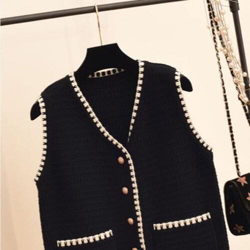 Women Spring Loose Solid Wool Sweater Knit Vest Female Mid-Length Sleeveless Coats Ladies Korean Style Single-Breasted Cardigan