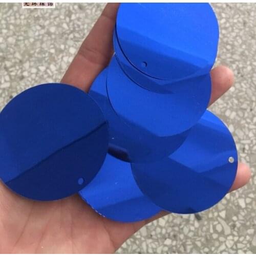 Sewing supplies DIY hanging piece 50mm round royal blue edge single hole bright piece dark blue Sequin Latin Dance Dress Sequin