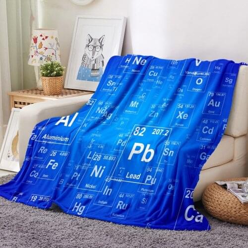 Winter Warm Bedding Couch Bed Cover Periodic Table of Chemical Elements Soft Flannel Throw Fleece Blanket Soft Bedspread