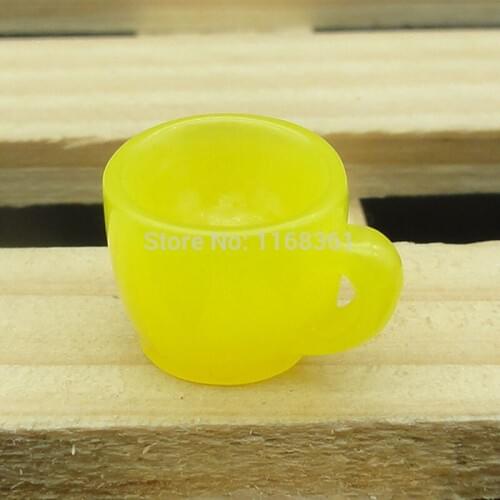 1pcs/lot resin solid yellow mini cup 16mm fairy garden gnome moss terrarium decor crafts bonsai home decor for DIY A031-6