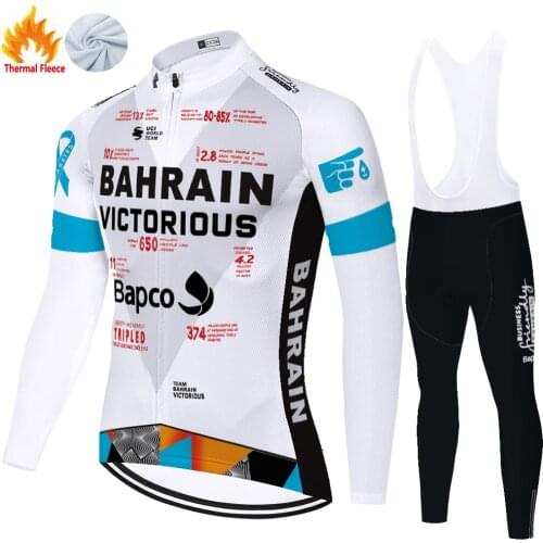 2021 ProTeam BAHRAIN Winter Thermal Fleece Ropa Ciclismo Hombre Completo Ciclismo Ropa De Ciclismo Cycling Equipment Ciclismo