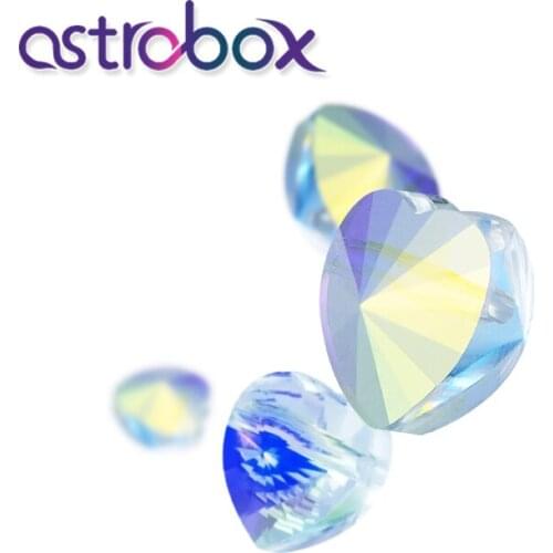 Sew beads on clothing Tandem DIY Sewing Jewelry Accessories Glass AB Glass Heart Deads Stone Decoration One Hole Stones Deads