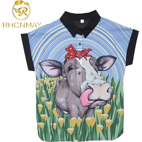 Summer Chiffon Shirt Women Ladies Blouse Print 2021 Short Sleeve Turn Down Collar Top Fashion Clothing Camisa Mujer High Quality