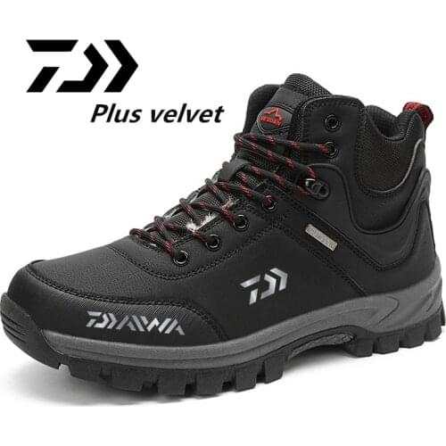 2021 New Daiwa Fishing Shoes Outdoor Hiking Shoes Winter Warm DAWA Fishing Boots Trekking Climbing Warm Snow Proof Shoes