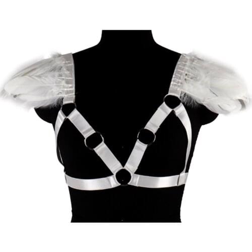 Stockings Garter Harness Fashion Bdsm Natural Feather Gothic Clothes Womens Underwear Sexy Lingerie Harness Bra Goth Body Belts