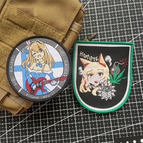 Girls Frontline Gun Warrior Tactical Embroidery Patch Team Velcro Two Dimensions Anime Military Badge For Clothes Backpack