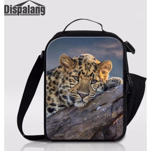 Dispalang Lancheira Thermo Lunch Bag Leopard Tiger Animal Print Children Picnic Bag Cooler Lunch Box Women Kids Thermal Food Bag