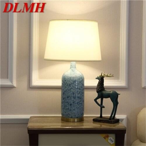 DLMH Ceramic Table Light Lamp Copper LED Contemporary Luxury Pattern Desk For Home
