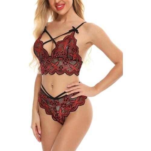 Womens lace camisole top with shorts 2-piece sexy lingerie pajamas set