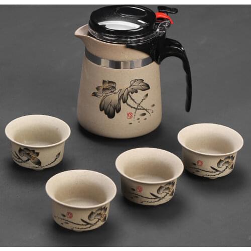 Elegant cup, teapot, ceramic filter liner, office scented tea mug, heat-resistant tea infuser, kung fu tea set