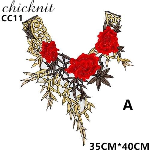 CHICKNIT National style Multiple colors DIY hollow out Embroidered venise lace collar clothing Dance accessories CC11