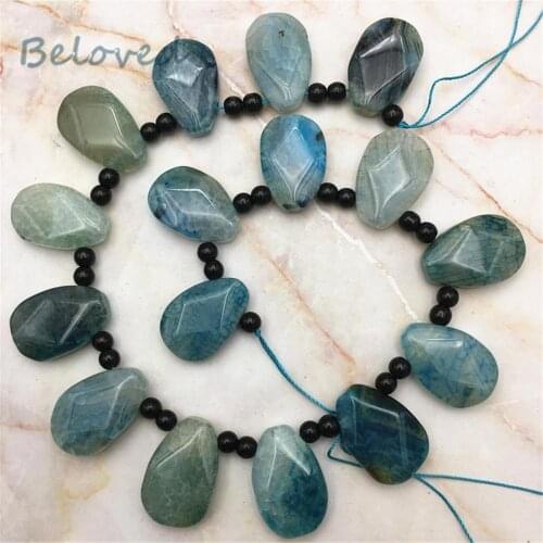 Teardrop Blue Dragon Agates Slice Loose Beads,Full Strand Druzy Agates Slab Gems Jewelry Making Beads, BG18272