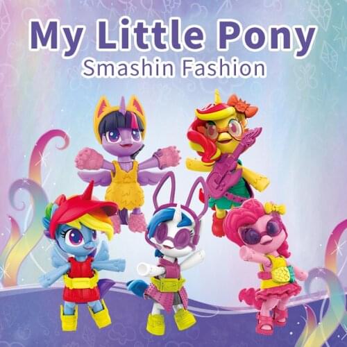 Hasbro My Little Pony Smashin Fashion Twilight Sparkle Rainbow Dash Sunset Shimmer Pinkie Pie Dj Pon-3 Model Anime Figures