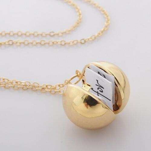 Hot Fashion Custom Handmade Secret Message Ball Locket Necklace Suspensions Friendship Best Friend Women Men Holiday Girls
