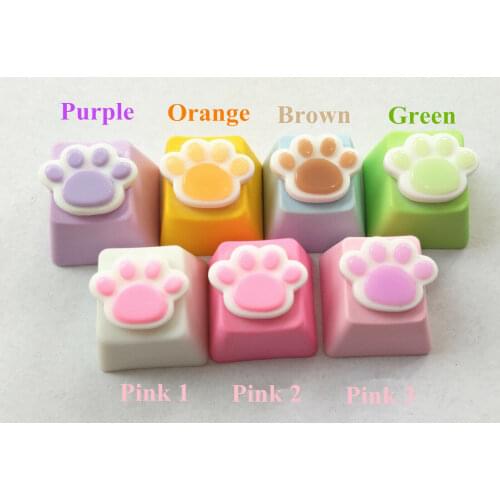 Handmade Mini Cute Cat Paws Keycap PBT Dyeing Keycaps OEM R4 Key Cap for Cherry MX Mechanical Gaming Keyboard 1 Pcs