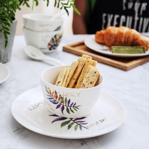 Rice Bowls Ceramic Cup Bowls Salad Ware Deep Bowl Dinnerware Multi-Functions Kitchen Utensils Kitchenware Deep Round Tray 2/4pcs