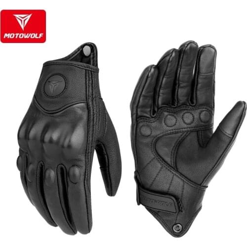 Leather Motorcycle Gloves Riding Windproof Touch Screen Motociclista Guantes Moto Luva De Couro Motoqueiro Breathable Summer