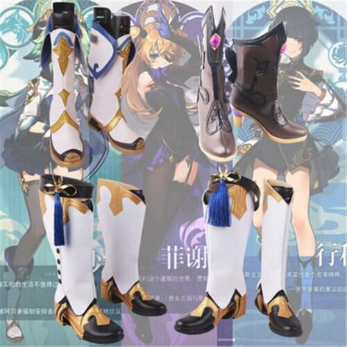 2021 New Game Genshin Impact SUCROSE FISCHL XINGQIU Cos Shoes Cosplay Shoes