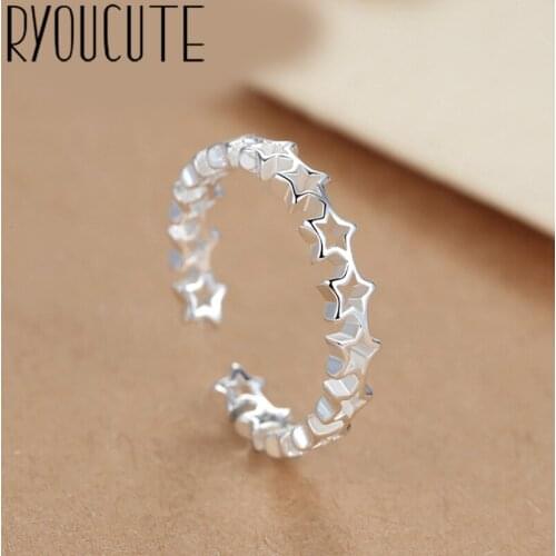 New Charming Open Star Ring for Women Vintage Boho Party Rings Gothic Punk Jewelry Gifts for Girls 2021