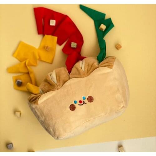 Ins new Korean bread toast Tibetan food toy foreign trade dog plush toy pet Tibetan food sniffing toy