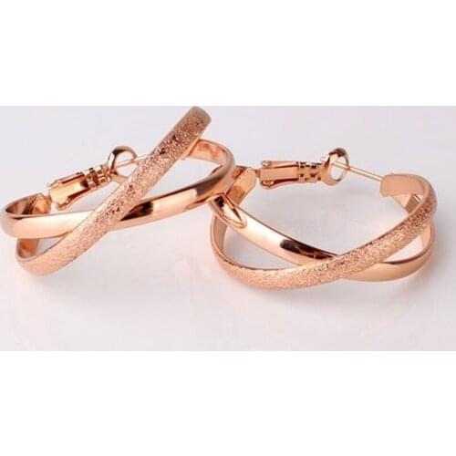 Charming Hoop Earrings Smooth Matte 2 Layers Round Circle Dangle Vintage Geometric Earrings For Birthday Christmas