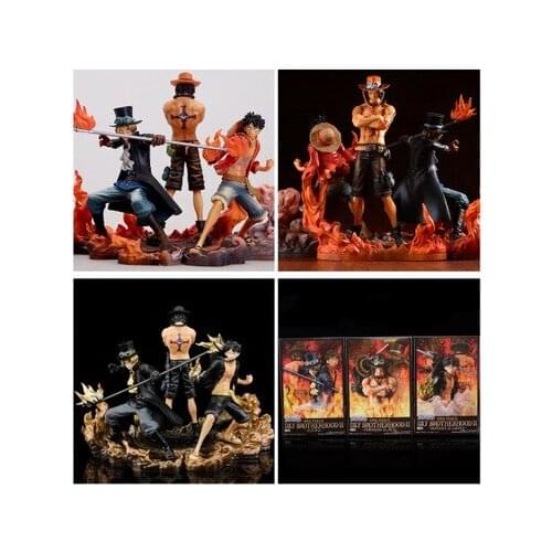 One Piece Anime DXF 3pcs/set Luffy & Ace & Sabo 3 brother PVC Action Figure Toys Dolls
