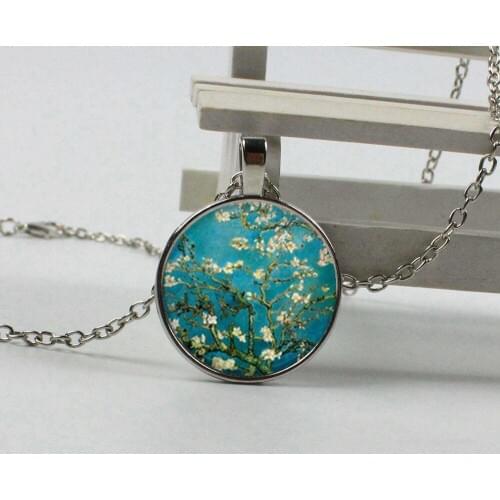 Explosion Van Gogh Almond Branch Bloom Art Pendant Van Gogh Necklace Van Gogh Jewelry Birthday Gift Christmas Gift Wedding
