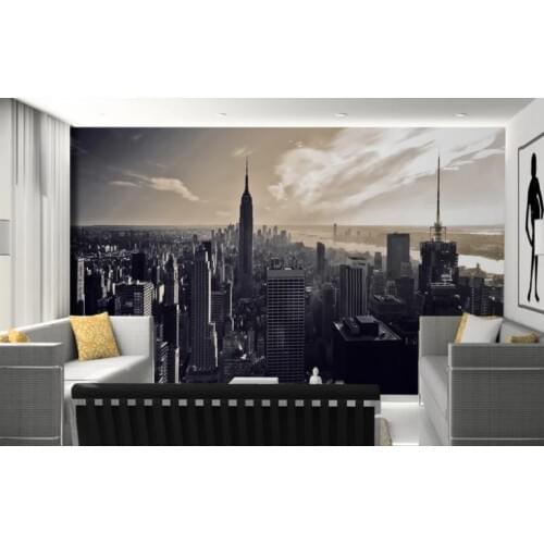 NY10 Custom Wallpaper Black and White Series NY City Overview Wall Mural Living Room Bedroom Wallpaper