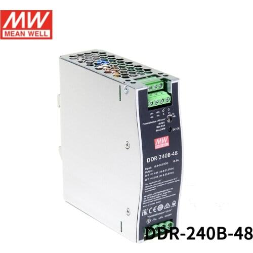 MEAN WELL DDR-240B-48 240W DIN Rail DC-DC Converter 16.8~33.6V DC to 48V DC 5A 240W Power Supply(24Vdc to 48Vdc) Transformer