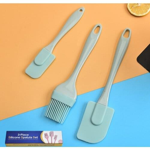 3-Piece Cream Spatula Diy Bread Cake Butter Spatula Mixer Kitchen Accessories Oil Brush Silicone Baking Tools Non-Stick Spatula