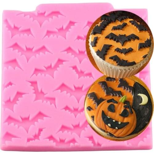Halloween Bat Resin Silicone Mold Cupcake Topper Fondant Cake Decorating Tools Chocolate Gumpaste Moulds Kitchen Accessories