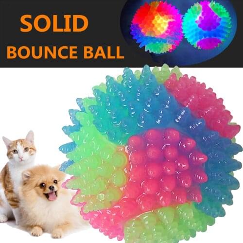 Light Up Dog Balls Flashing Elastic Ball LED Molar Ball Glowing Ball Pet Color Light Ball Interactive Toys For Cats, Dog Toy Pet