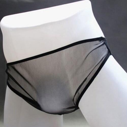 Ultrathin Brief Men Transparent Lingerie Briefs Mens Sexy Underwear Underpants And Light Brightness Men Shorts Swimming Trunk
