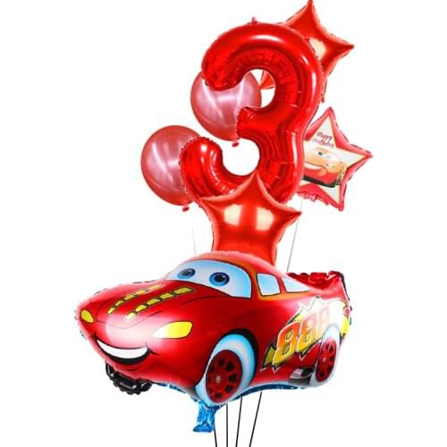 8pcs Large Size Cartoon Car Foil Balloon star latex Inflatable Helium Balloons Wedding Decoration Happy Birthday Party Supplies