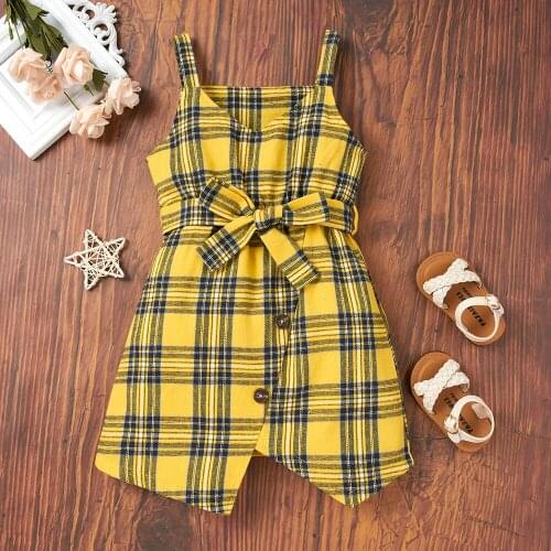 YOYOSHOW Summer new girls dress fashion clothes sleeveless dresses 2-6 years old girls lattice dress