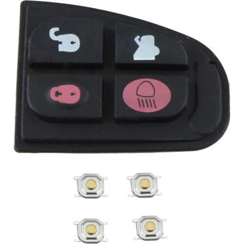 Car Replacement Key Fob Case Rubber Pad 4 Button For Jaguar X Type XF E S