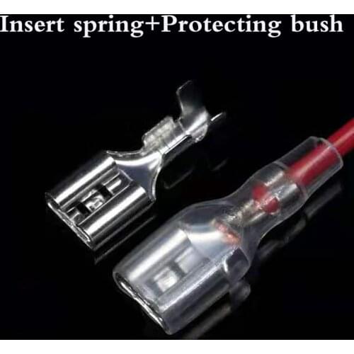 100Sets(200pcs) Female Spade Connector 2.8 /4.8 /6.3 Crimp Terminal with Insulating Sleeves For Terminals