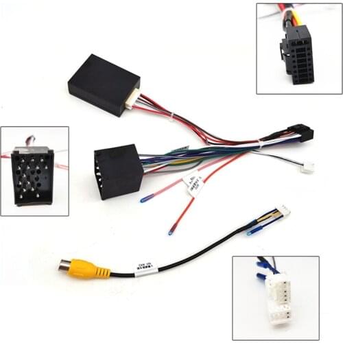 16Pin Car Stereo Power Wiring Harness Cable Adapter With Canbus Box Rear Camera Cable For BMW E46/E39(1995-2000)/E53(99)