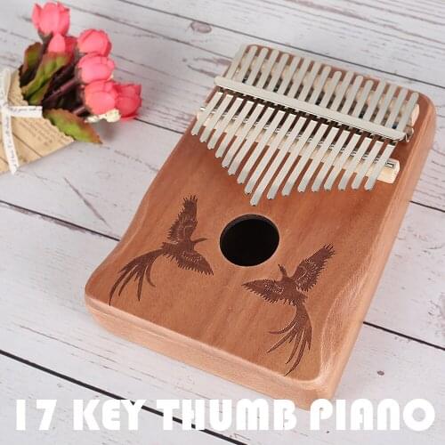 17 Keys Kalimba Thumb Piano Hand Percussion Wood Mbira Body Musical Instruments With Learning Book Kalimba Piano Gift